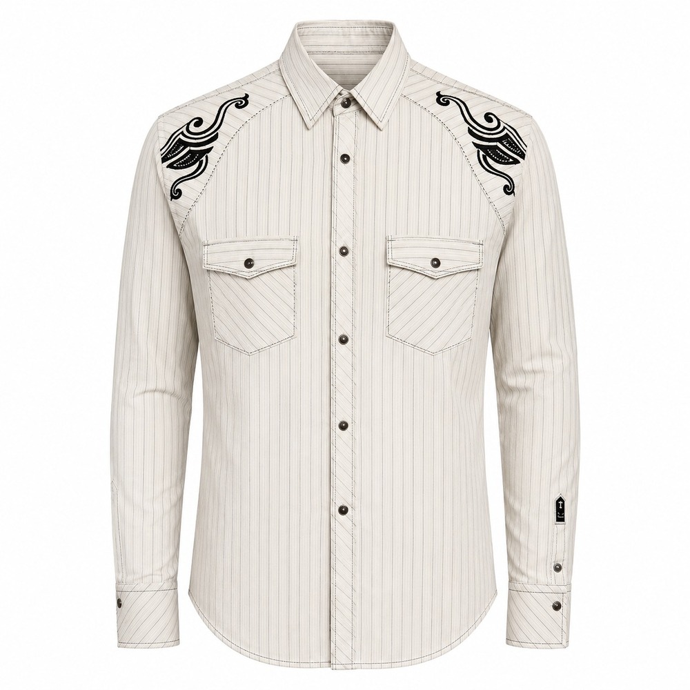 Y2K Roar Westerncore Embroidered Shirt Mens Size XXL Cowboy Grunge Americana